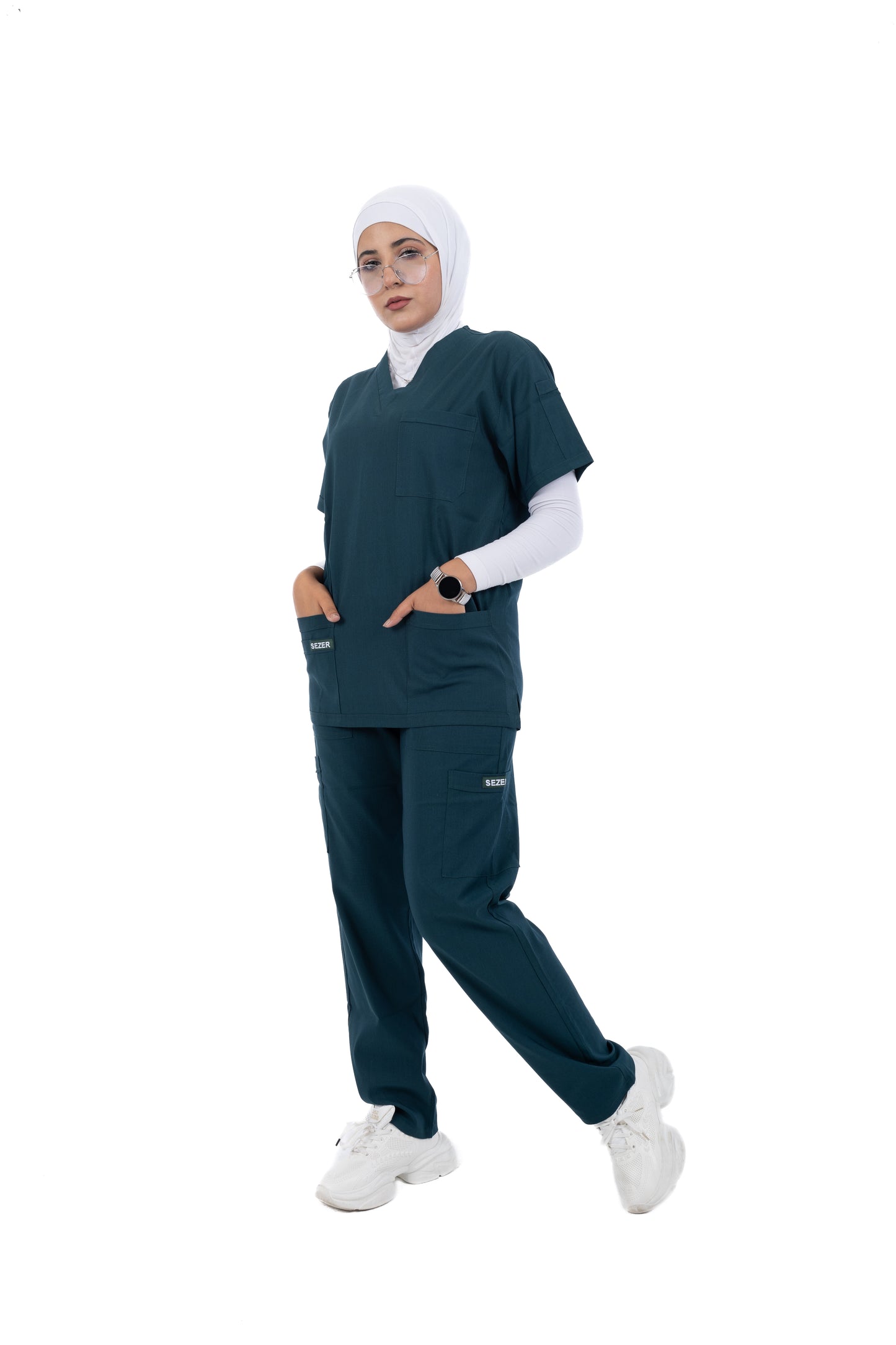 Sezar Scrub Female- Genzari | جنزارى– اسكرب قطن ليكرا الجديد