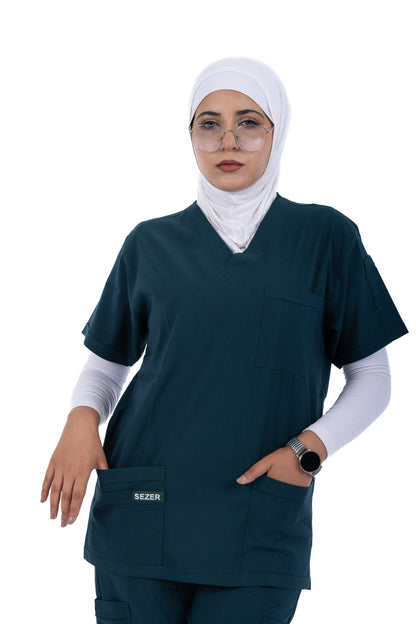 Sezar Scrub Female- Genzari | جنزارى– اسكرب قطن ليكرا الجديد