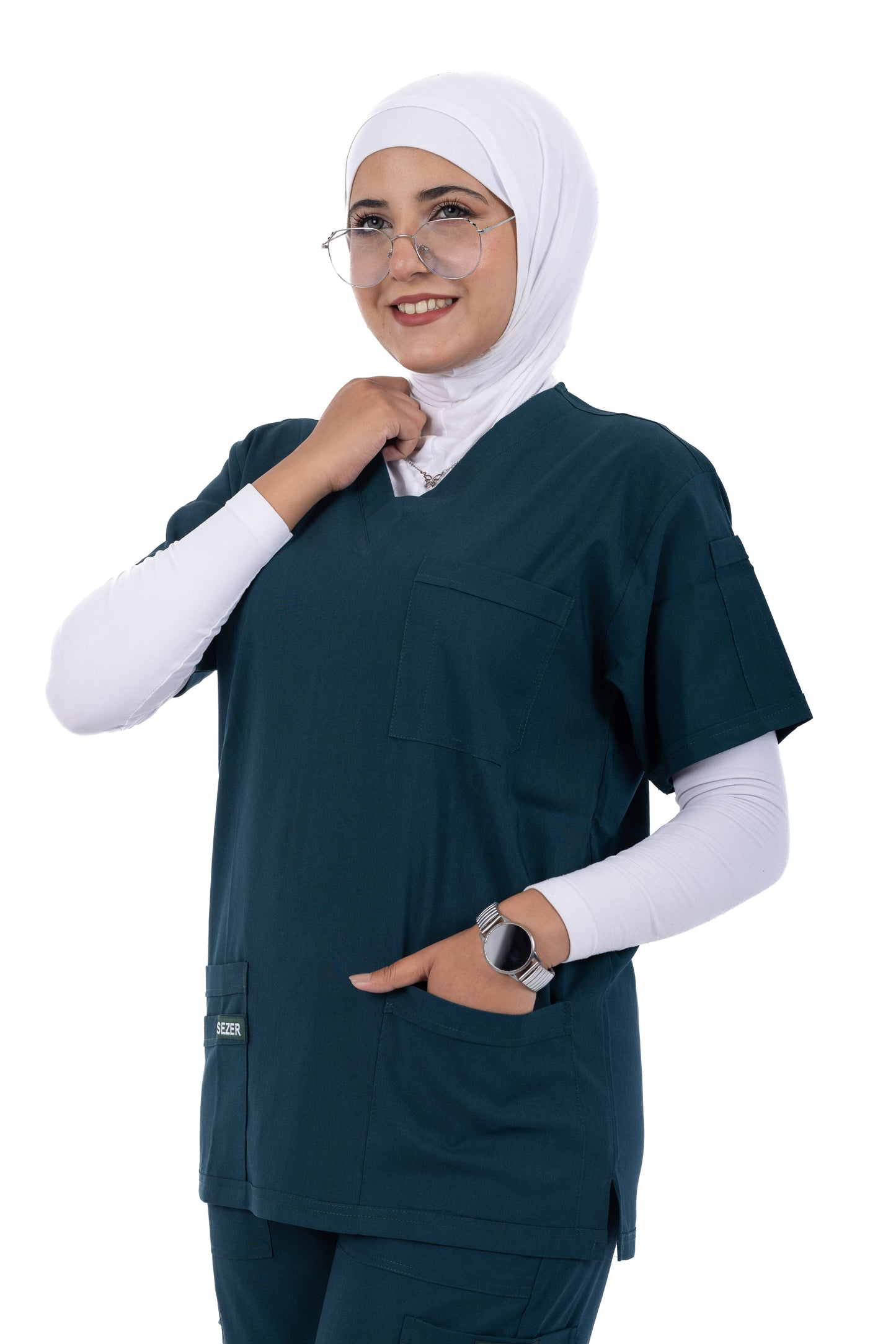 Sezar Scrub Female- Genzari | جنزارى– اسكرب قطن ليكرا الجديد