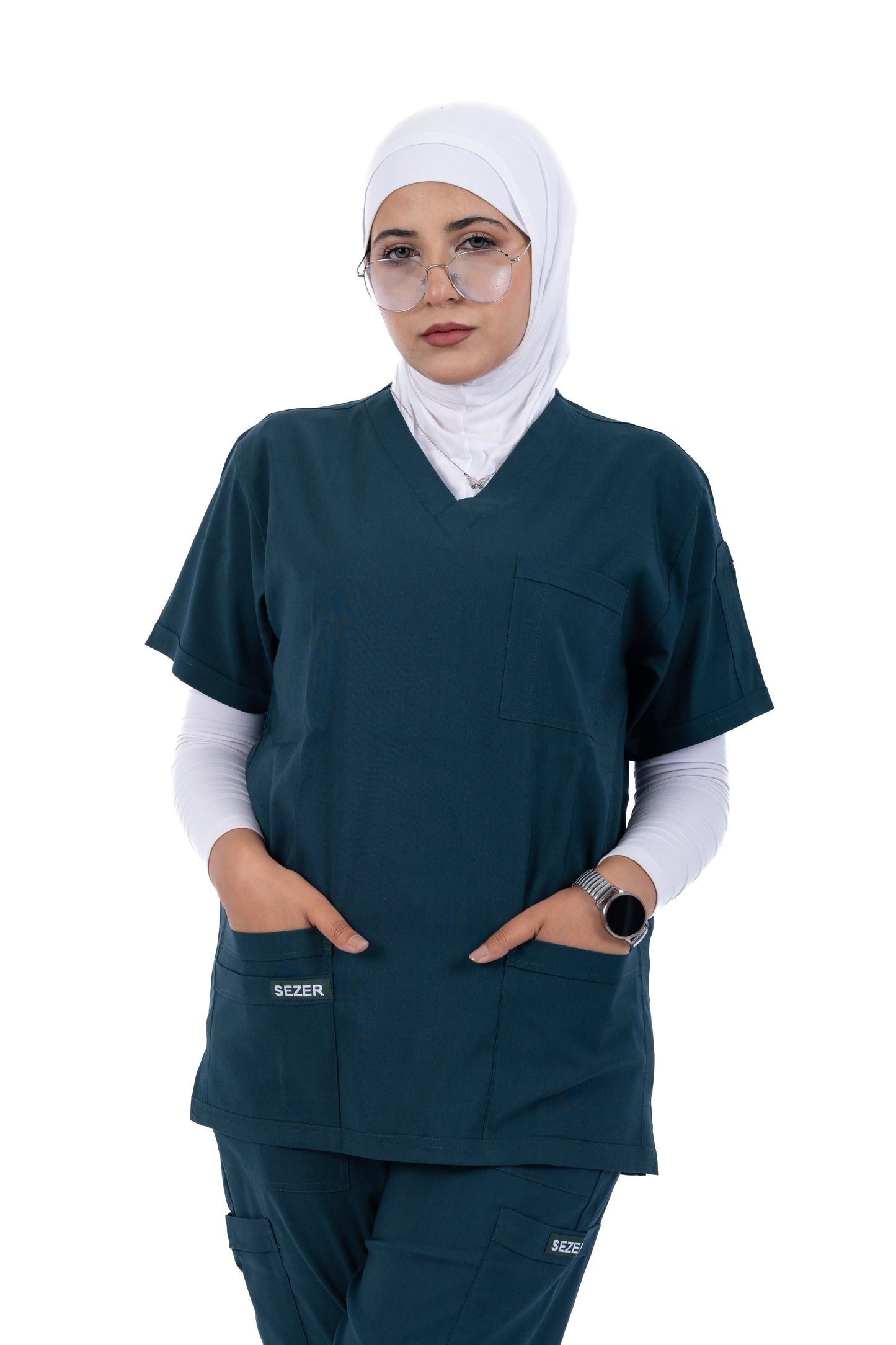 Sezar Scrub Female- Genzari | جنزارى– اسكرب قطن ليكرا الجديد