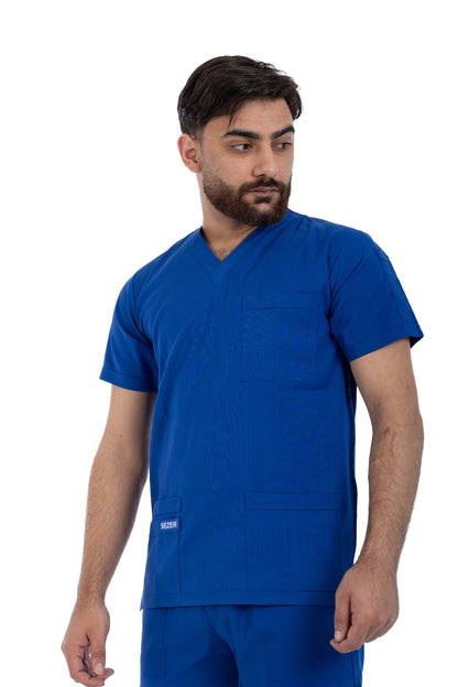 Sezar Scrub Men's - Royal Blue | أزرق ملكي – قطن ليكرا الجديد