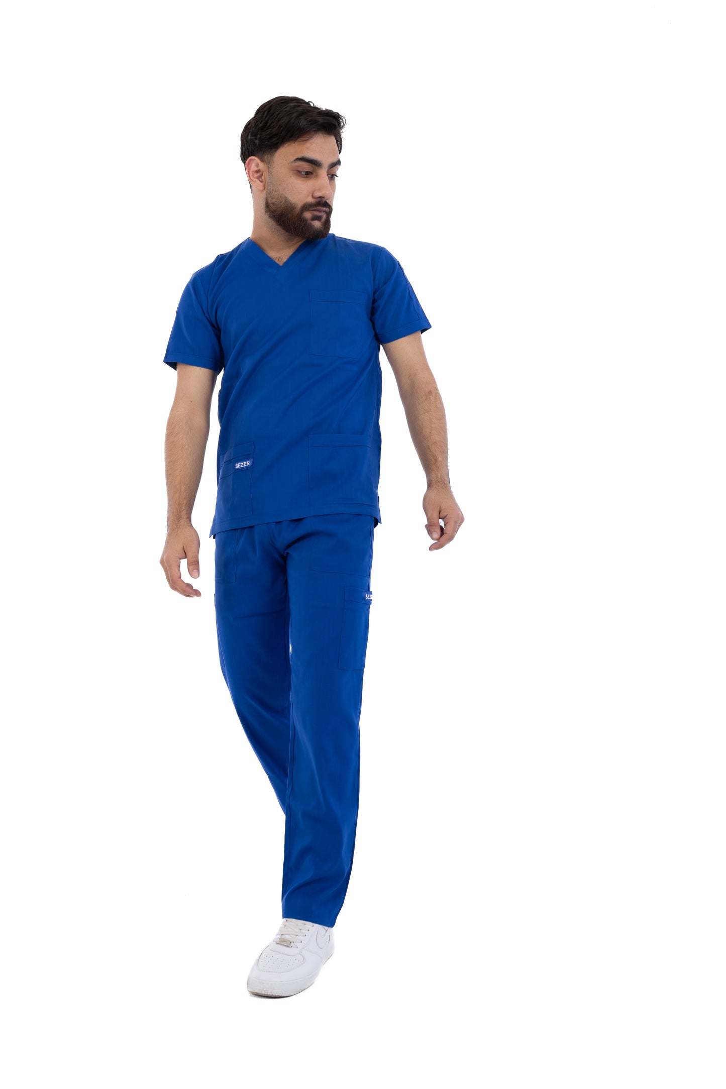 Sezar Scrub Men's - Royal Blue | أزرق ملكي – قطن ليكرا الجديد