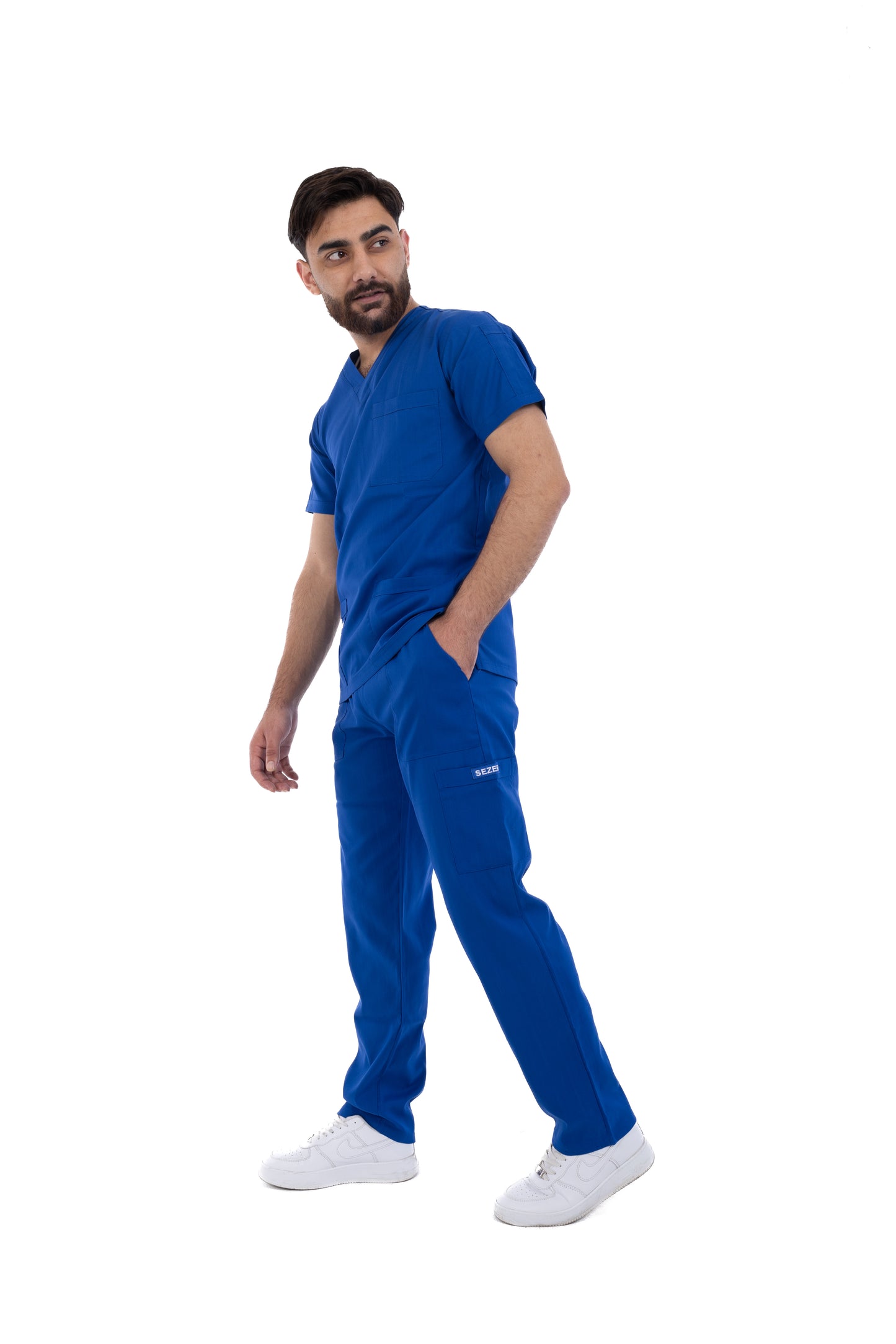 Sezar Scrub Men's - Royal Blue | أزرق ملكي – قطن ليكرا الجديد