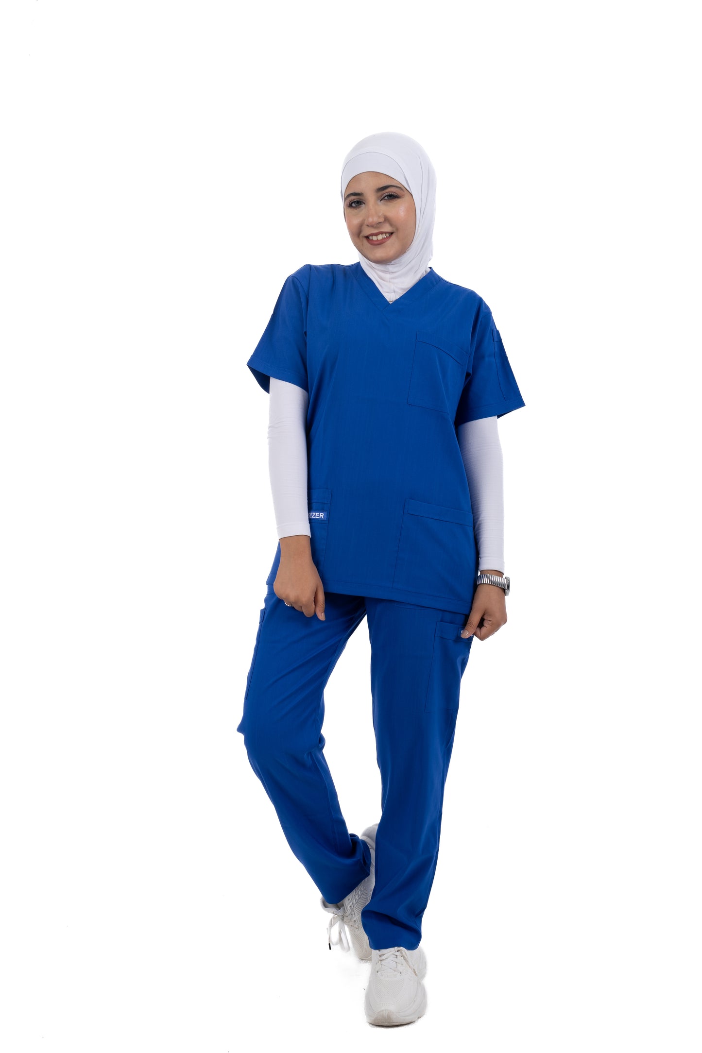 Sezar Scrub Female - Royal Blue | أزرق ملكي – اسكرب قطن ليكرا الجديد