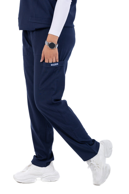 Sezar Scrub Female- Navy Blue | كحلي – اسكرب قطن ليكرا الجديد