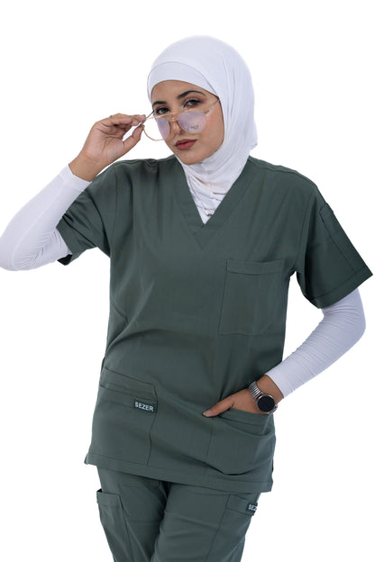 Sezar Scrub Female- Zatoni | زتونى – اسكرب قطن ليكرا الجديد