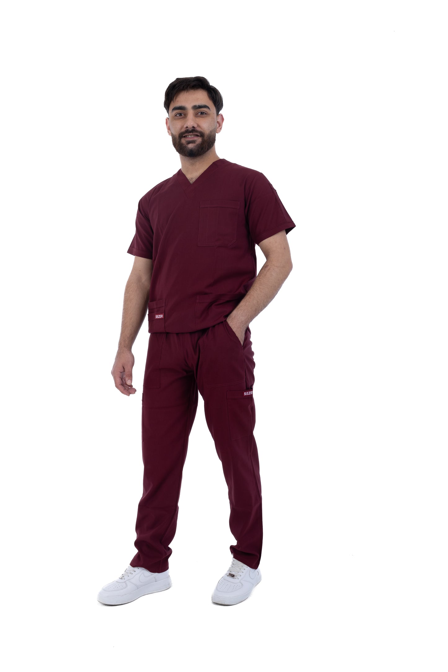 Sezar Scrub Men's - Maroon | نبيتي – قطن ليكرا الجديد