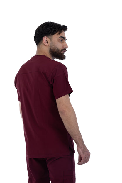 Sezar Scrub Men's - Maroon | نبيتي – قطن ليكرا الجديد