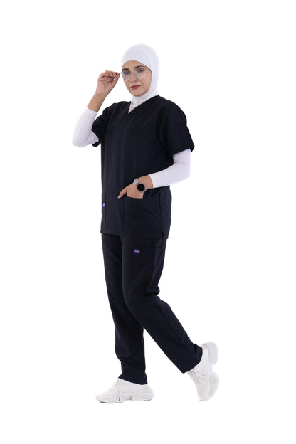 Sezar Scrub Polyester Female - Black |  اسود– اسكرب بوليستر