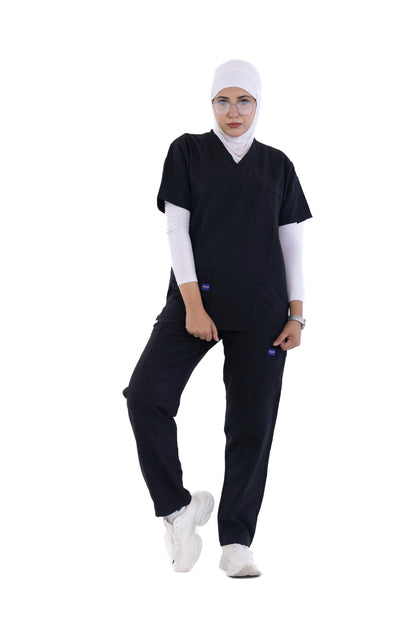 Sezar Scrub Polyester Female - Black |  اسود– اسكرب بوليستر