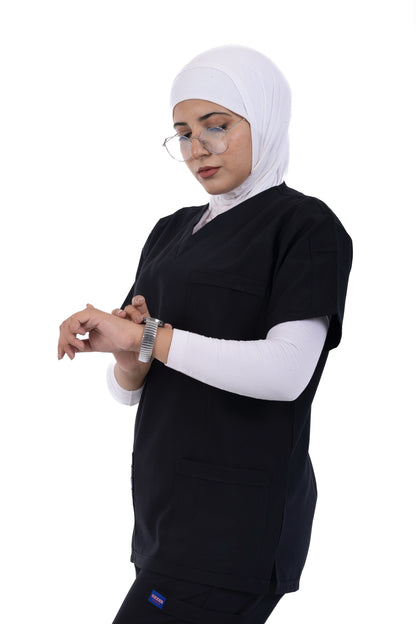 Sezar Scrub Polyester Female - Black |  اسود– اسكرب بوليستر