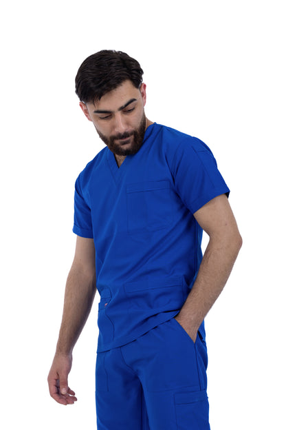 Sezar Scrub Polyester Men's- Royal Blue|  ازرق رويال– اسكرب بوليستر