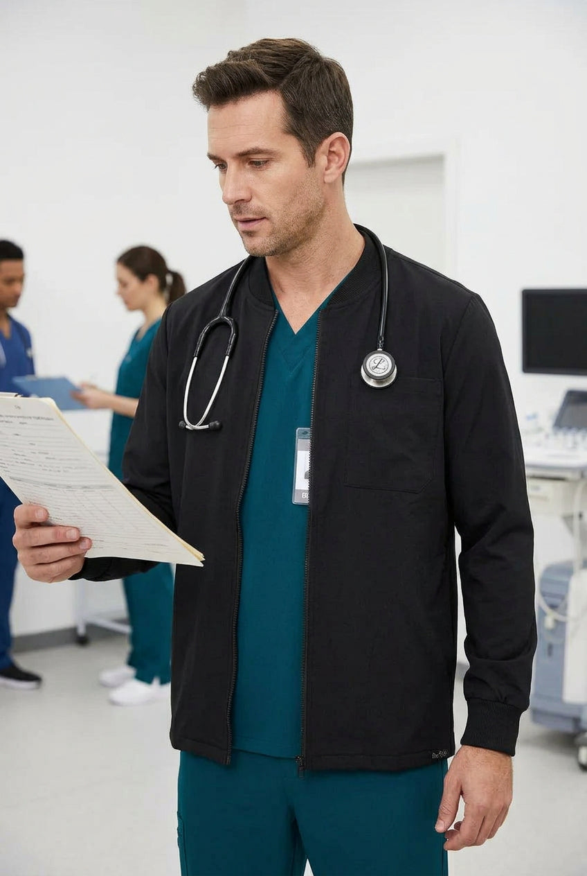 جاكيت اسكرب طبي اسود – Medical Scrub Jacket Black