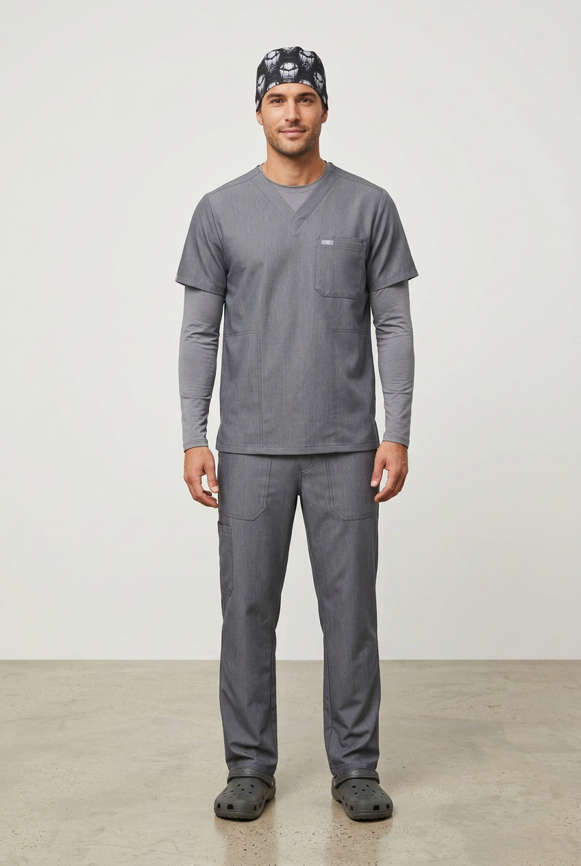 Figs Men`s Scrub - رمادي